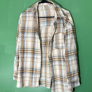 Men's Plaid Jacket - Beige and Blue